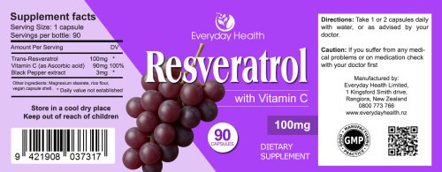 Resveratrol - 90 Capsules - 100mg - Image 2