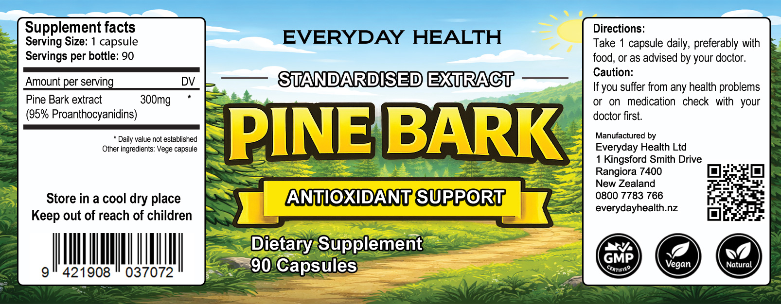 Pine Bark – 90 Capsules 300mg – Healthy Ageing - Image 2