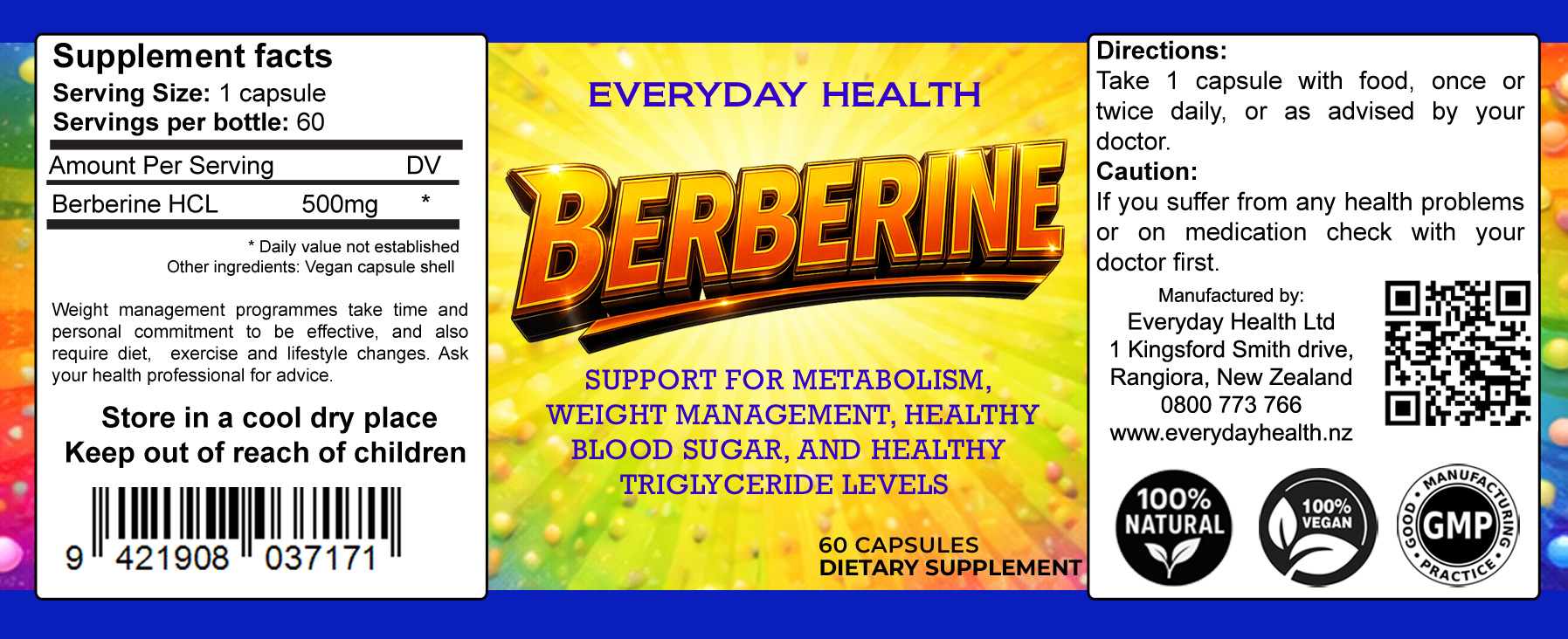 Berberine – 500mg – 60 Capsules - Image 2
